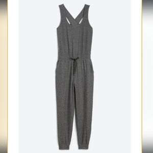 Market & Spruce Active Lounge Jumpsuit Racerback Charcoal Women's Size Medium